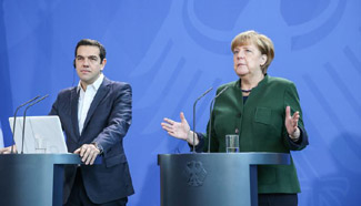 German Chancellor, Greek PM attend joint press conference in Berlin
