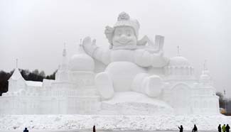 Int'l Snow Sculpture Art Expo kicks off in China's Harbin