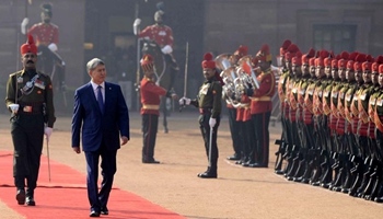Kyrgyz President Almazbek Atambayev visits India