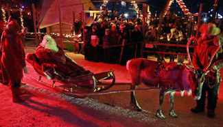 People attend Santa Clause ceremony in Finland