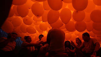 Over 50,000 balloons inflated to celebrate end of year in Sao Paulo, Brazil