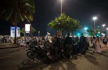 Security personnel seen on duty during New Year celebration in Brazil