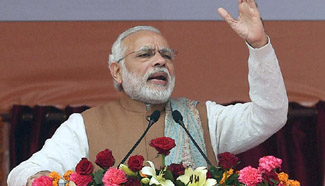 Indian PM pitches for development at mega rally in poll-bound Uttar Pradesh state