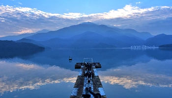 Morning scenery of Sun Moon Lake in SE China's Taiwan