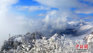 In pics: Beautiful snow scenery in Laojun Mountain, Henan Province