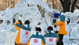 National ice sculpture contest held in Harbin, China