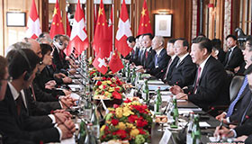Chinese and Swiss presidents agree to oppose protectionism