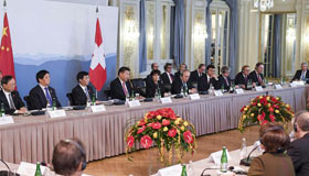 Chinese president meets Swiss business community