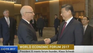 Chinese President Xi Jinping meets WEF founder, Klaus Schwab