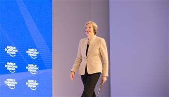 Theresa May speaks at World Economic Forum in Davos