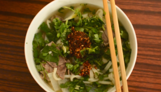 A bowl of Lanzhou beef noodles