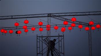 Decorations, lanterns illuminated to greet Spring Festival in China