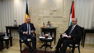 Belgian PM meets Palestinian counterpart in West Bank city of Ramallah