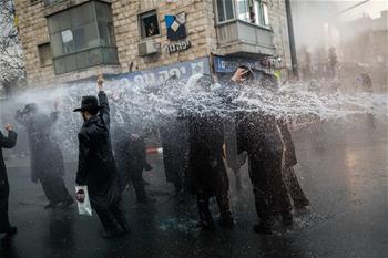 Ultra-Orthodox Jews protest against Israeli army conscription