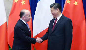 Chinese president meets French PM in Beijing