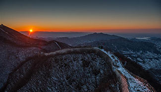 Snow scenery of Jiankou Great Wall in Beijing
