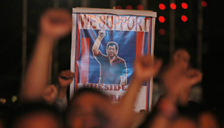 People attend rally to support Duterte in Manila, the Philippines