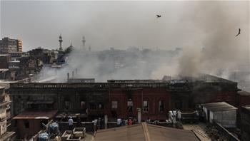 Fire breaks out at market in India, no casualty
