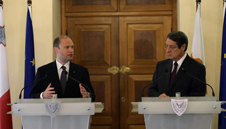 Maltese PM meets with Cypriot president in Nicosia, Cyprus