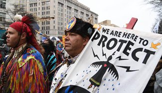 Native Americans gather in Washington to protest against North Dakota Pipeline