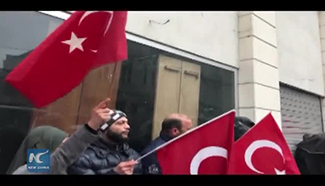 Turkish protestors take down Dutch flag amid diplomatic row