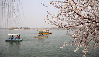 Flowers bloom in Summer Palace in Beijing
