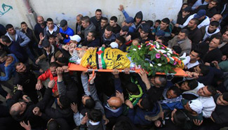 Funeral of Palestinian young man held in Jalazoun refugee camp