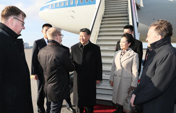 President Xi Jinping arrives in Helsinki for Finland visit