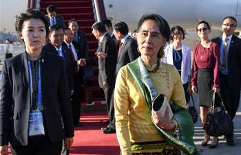 Myanmar's Aung San Suu Kyi arrives in Beijing to attend Belt and Road Forum