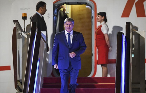 Kyrgyz president arrives in Beijing to attend BRF
