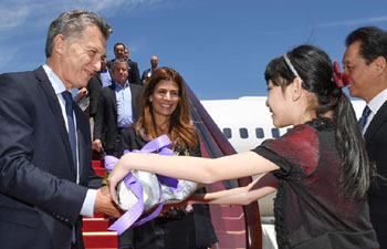 Argentinean president arrives in Beijing to attend Belt and Road forum