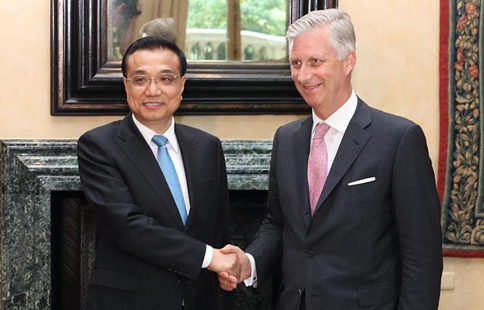 Chinese premier meets Belgium's King Philippe in Brussels