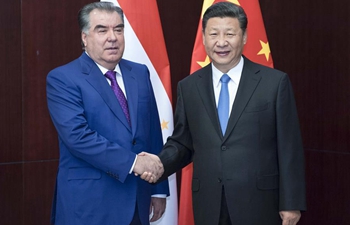 Chinese president meets with Tajik counterpart in Kazakhstan