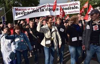 Nationwide protests over French President Macron's labor overhaul