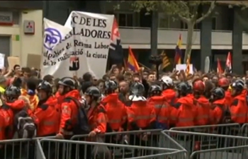 Catalonians protest against Spanish authorities