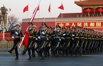 PLA takes over flag-raising duty at Tian'anmen Square on New Year's Day