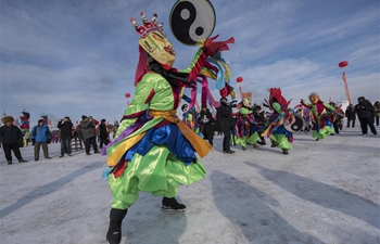 Tourists enjoy themselves in winter season in China's Inner Mongolia