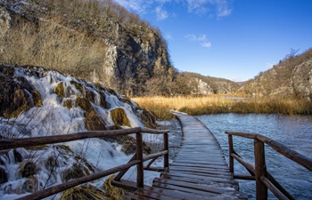 Winter scenery of Croatia's Plitvice Lakes National Park
