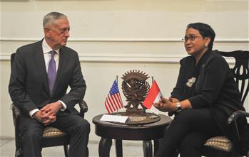 U.S. defense secretary meets with Indonesian FM in Jakarta