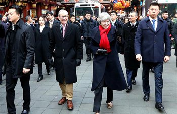 British PM Theresa May visits Yuyuan Garden in Shanghai