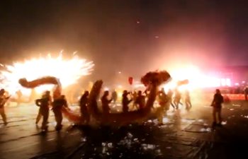 SW China brings in the New Year with splashes of molten iron