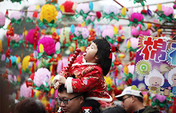 Families celebrate Chinese Lunar New Year at Confucius Temple in Nanjing