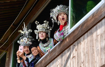 Villagers of Miao ethnic group celebrate Spring Festival in S China