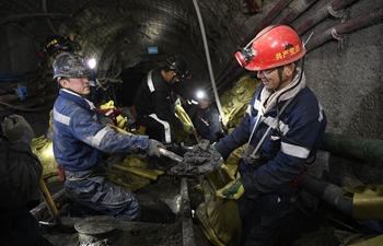 Coal mine workers work during Spring Festival to guarantee production safety