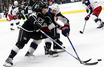 Los Angeles Kings beats Columbus Blue Jackets in NHL hockey game