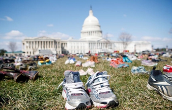 School violence remembered as thousands of shoes placed before U.S. Congress