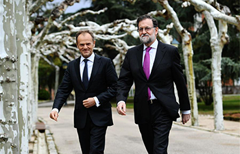 EU's Tusk meets with Spanish PM in Madrid