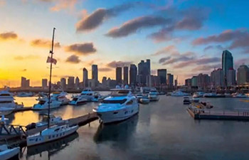 Amazing aerial view of qingdao - SCO summit host