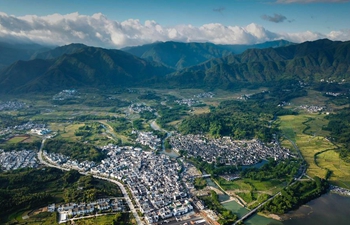 Aerial view of villages in east China's Anhui