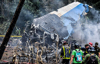 Rescuers work at plane crash site in Havana, Cuba